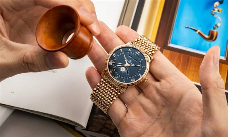 一身斯文下的獨(dú)門本事｜寶珀Villeret午夜藍(lán)全日歷月相與超薄腕表-復(fù)刻表