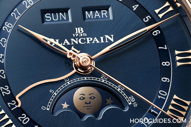 一身斯文下的獨(dú)門本事｜寶珀Villeret午夜藍(lán)全日歷月相與超薄腕表-復(fù)刻表