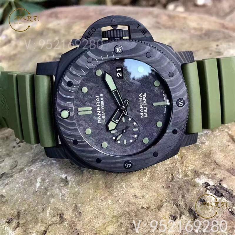 逢綠必火:VS廠沛納海961碳纖維復刻表,47mm軍綠色-復刻表