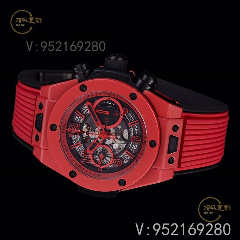 彩色陶瓷工藝展現-BBF廠宇舶恒寶big bang大爆炸法拉利紅色復刻表-復刻表