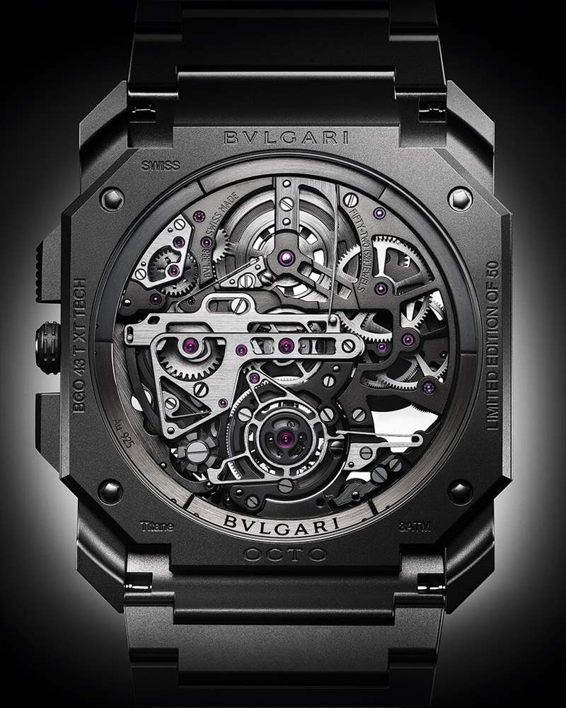 寶格麗新款Octo Finissimo-世界上最薄的計時鏤空陀飛輪腕表103295-復(fù)刻表