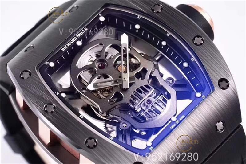 ZF廠理查德米勒RM052骷髏頭黑陶瓷復刻做工評測-復刻表