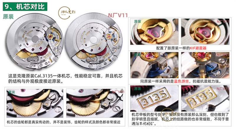 N廠復刻V11升級版勞力士綠水鬼對比正品及市場版本評測-復刻表