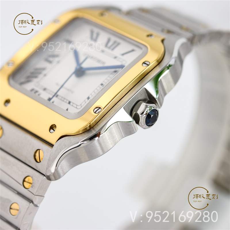 GF廠卡地亞35mm中號山度士復(fù)刻表新品做工評測-復(fù)刻表