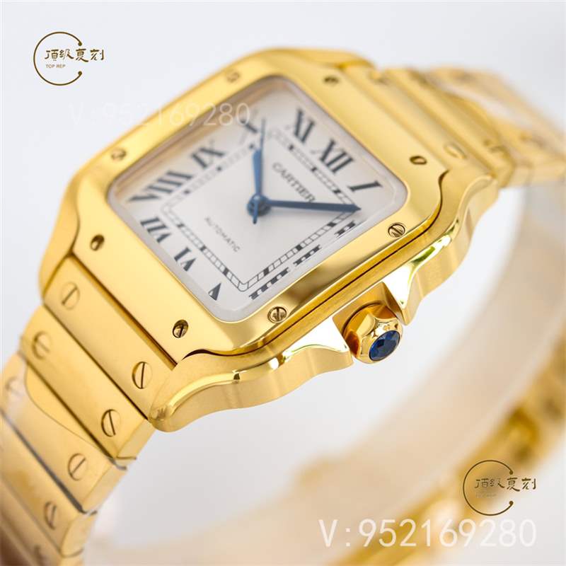 GF廠卡地亞35mm中號山度士復(fù)刻表新品做工評測-復(fù)刻表