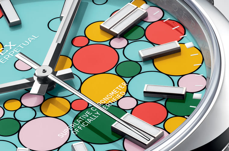 勞力士OP延續(xù)彩色漆面熱潮新推「慶典」風(fēng)格彩色氣泡面盤(pán)-復(fù)刻表