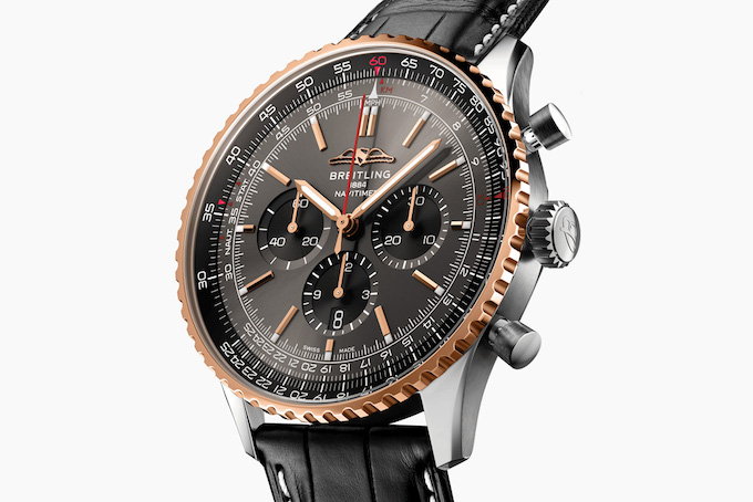 百年靈推出美國獨家Navitimer計時碼表，采用醒目的灰色配色-復刻表