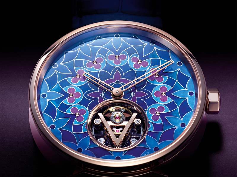 Louis Vuitton推出Tambour Moon Flying Tourbillon Kaleidoscope飛行陀飛輪腕表：琺瑯萬花筒-復(fù)刻表