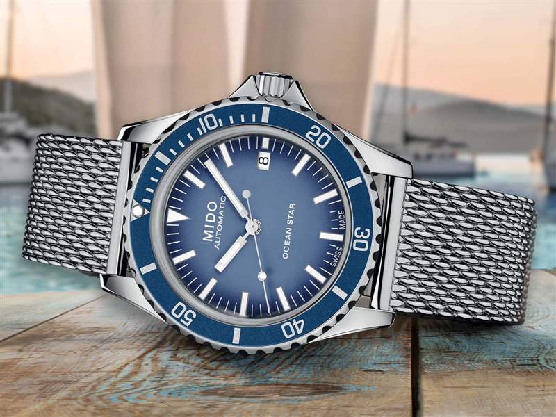 美度推出Ocean Star Tribute Gradient Blue漸變藍(lán)色表盤腕表-復(fù)刻表