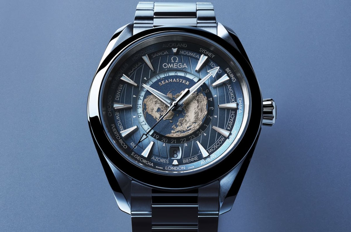 歐米茄海馬75周年必?cái)∏鍐巍赶娜账{(lán)色」面盤(pán)Aqua Terra世界時(shí)區(qū)出國(guó)超實(shí)用-復(fù)刻表