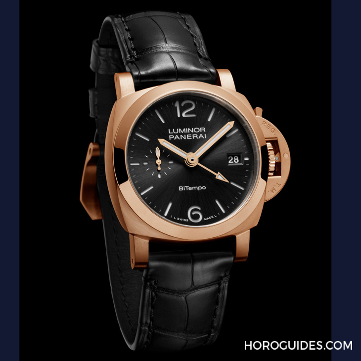 以Goldtech貴金屬材質入作！ 沛納海Luminor Quaranta BiTempo腕表再添一延伸新作PAM01641-復刻表